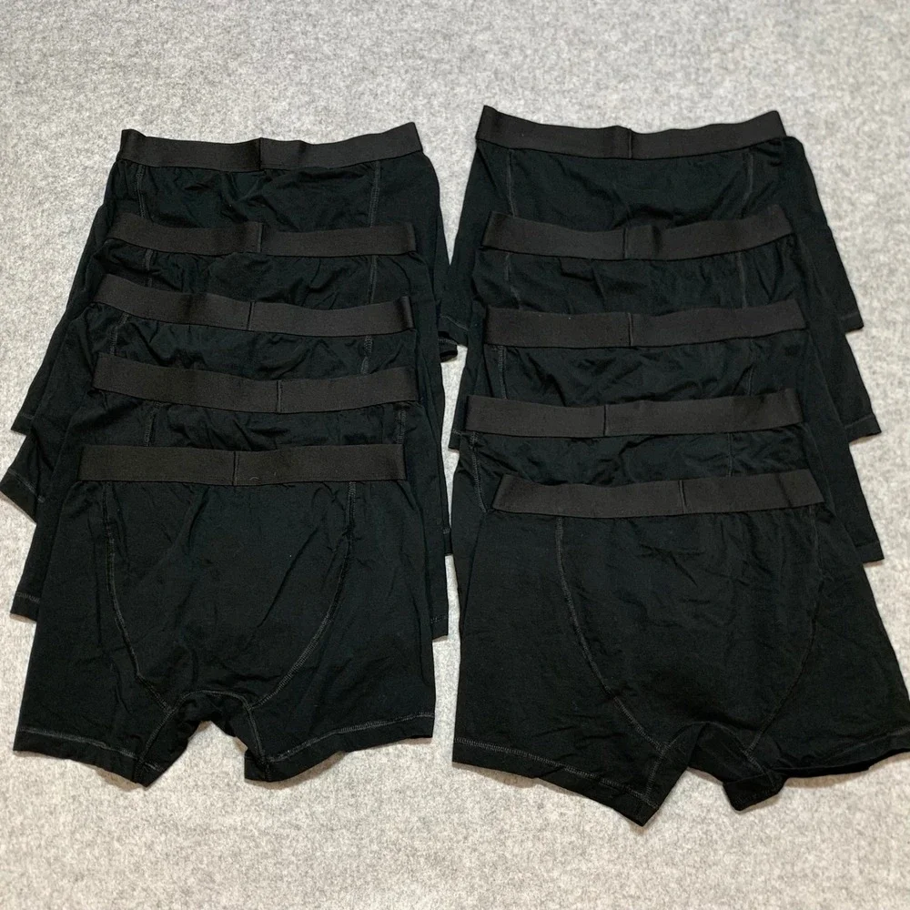 New Goodfellow & Co Mens 10 Pack Black Boxer Briefs Size Medium Cotton Spandex